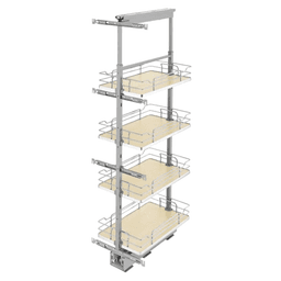 13-1/4" x 50-3/4" 6-Shelf Pullout Pantry with Soft-Closing, Maple - Main Image