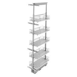 10-1/4" x 58-1/4" 6-Shelf Pullout Pantry with Soft-Closing, Gray - Main Image