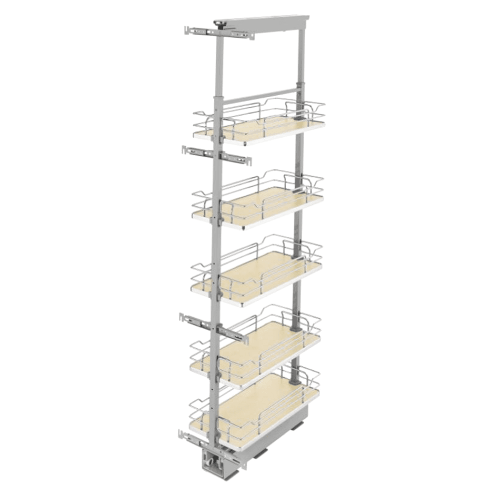 10-1/4" x 58-1/4" 6-Shelf Pullout Pantry with Soft-Closing, Maple - Main Image