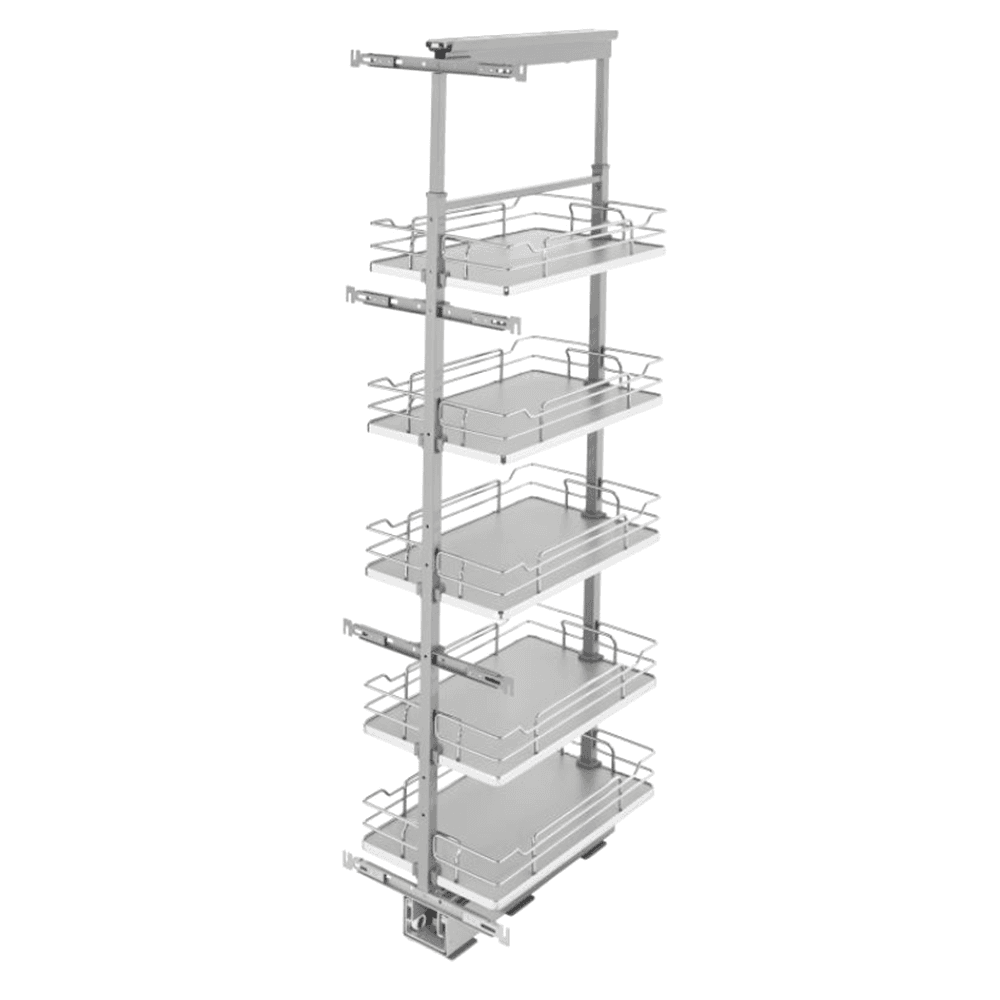 13-1/4" x 58-1/4" 6-Shelf Pullout Pantry with Soft-Closing, Gray - Main Image