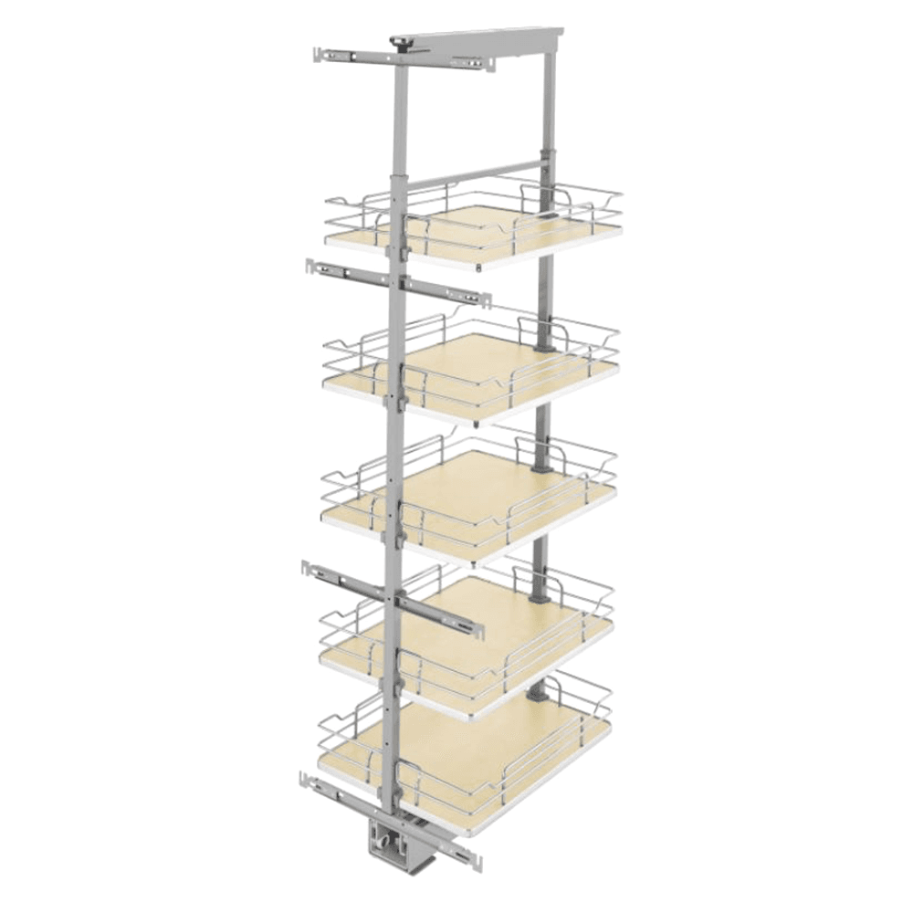 16-1/4" x 58-1/4" 6-Shelf Pullout Pantry with Soft-Closing, Maple - Main Image