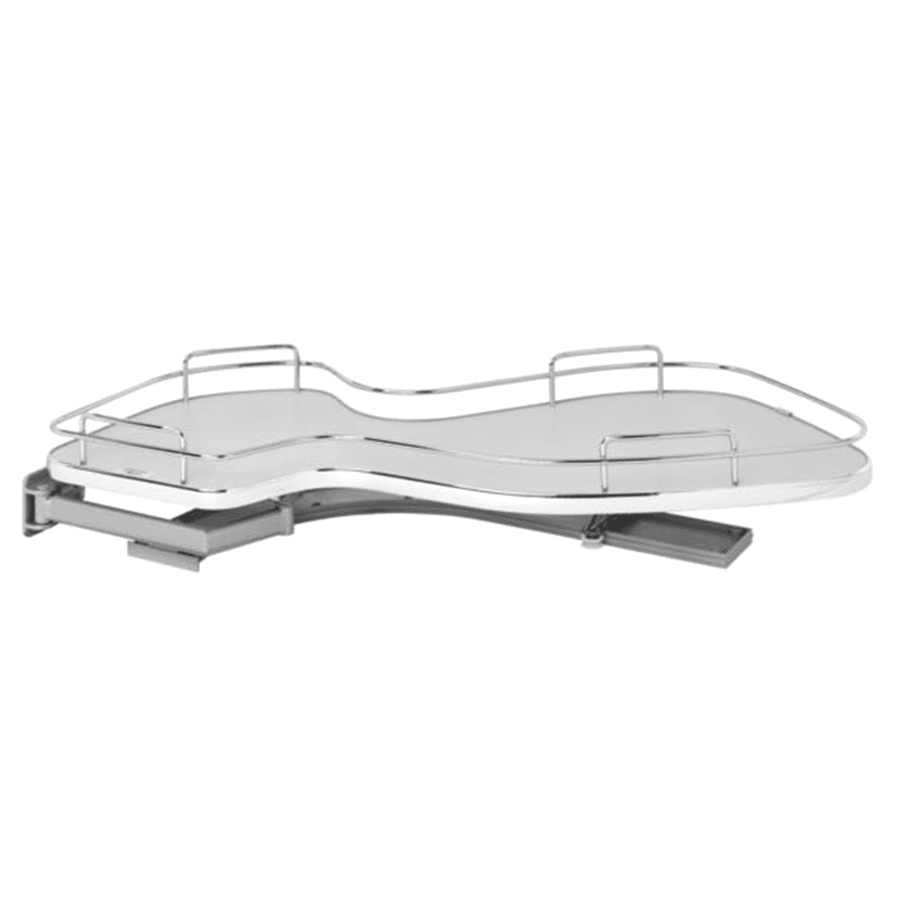 1-Tier Left-Hand The Cloud Blind Corner Cabinet Organizer for 15" Cabinet Opening, Chrome/Gray - Main Image