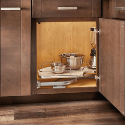 1-Tier Right-Hand The Cloud Blind Corner Cabinet Organizer for 15" Cabinet Opening, Chrome/Gray - Alt Image 2
