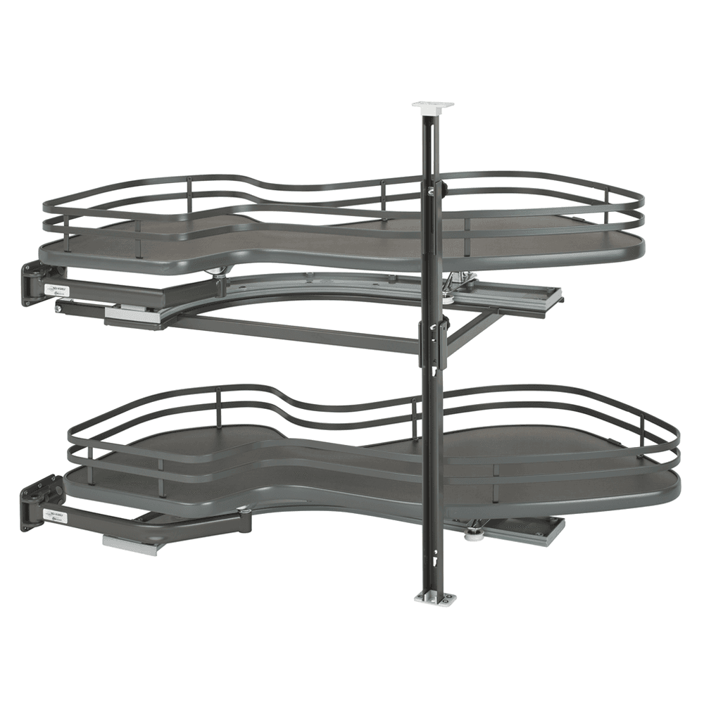 2-Tier Left-Hand Contemporary Organizer for 15" Cabinet Opening, Orion Gray - Main Image