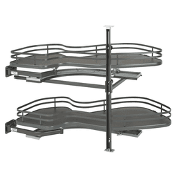 2-Tier Left-Hand Contemporary Organizer for 15" Cabinet Opening, Orion Gray - Main Image