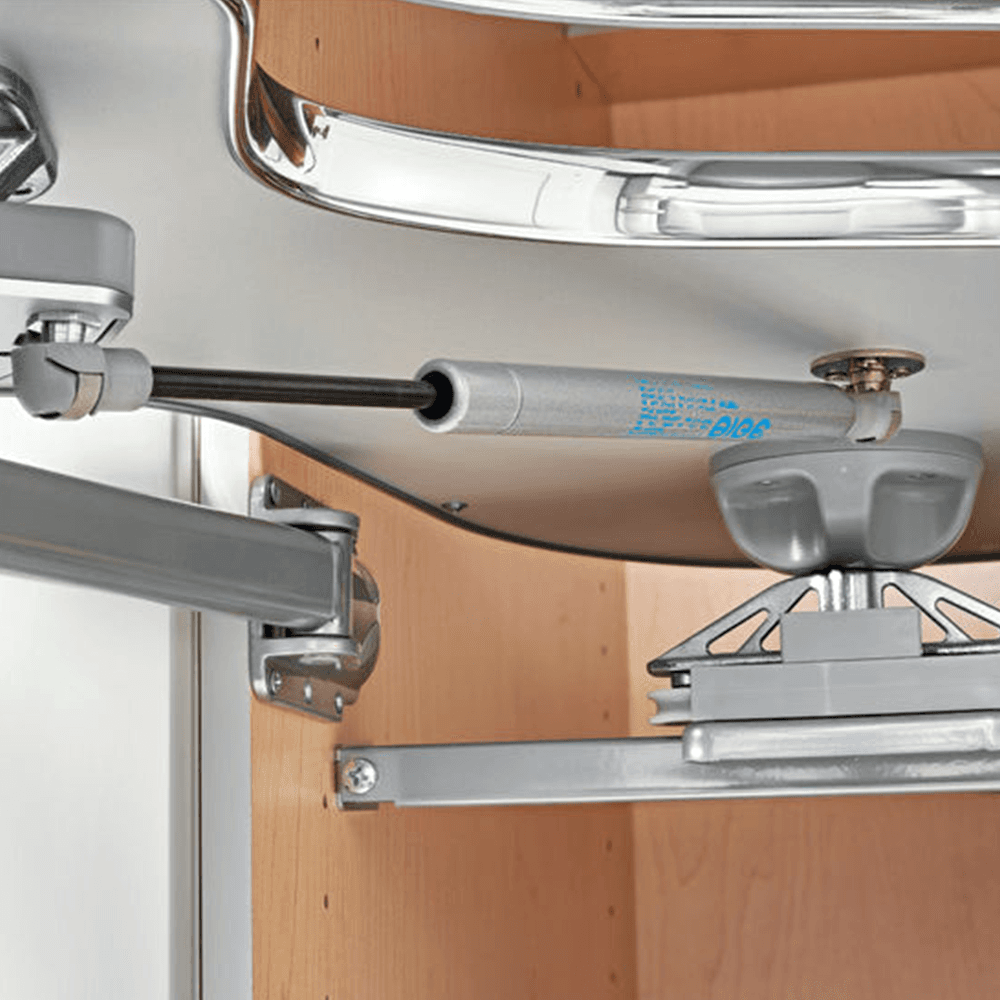 2-Tier Right-Hand The Cloud Blind Corner Cabinet Organizer for 15" Cabinet Opening, Chrome/Gray - Alt Image 4