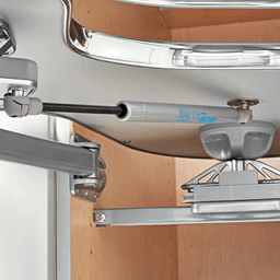 2-Tier Right-Hand The Cloud Blind Corner Cabinet Organizer for 15" Cabinet Opening, Chrome/Gray - Alt Image 4