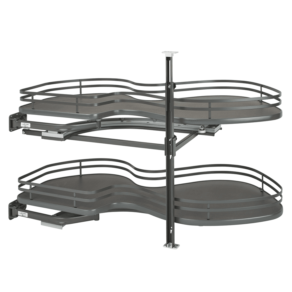 2-Tier Left-Hand Contemporary Organizer for 18" Cabinet Opening, Orion Gray - Main Image