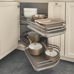 2-Tier Left-Hand Contemporary Organizer for 18" Cabinet Opening, Orion Gray - Alt Image 1