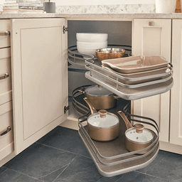 2-Tier Right-Hand Contemporary Organizer for 21" Cabinet Opening, Orion Gray - Alt Image 1