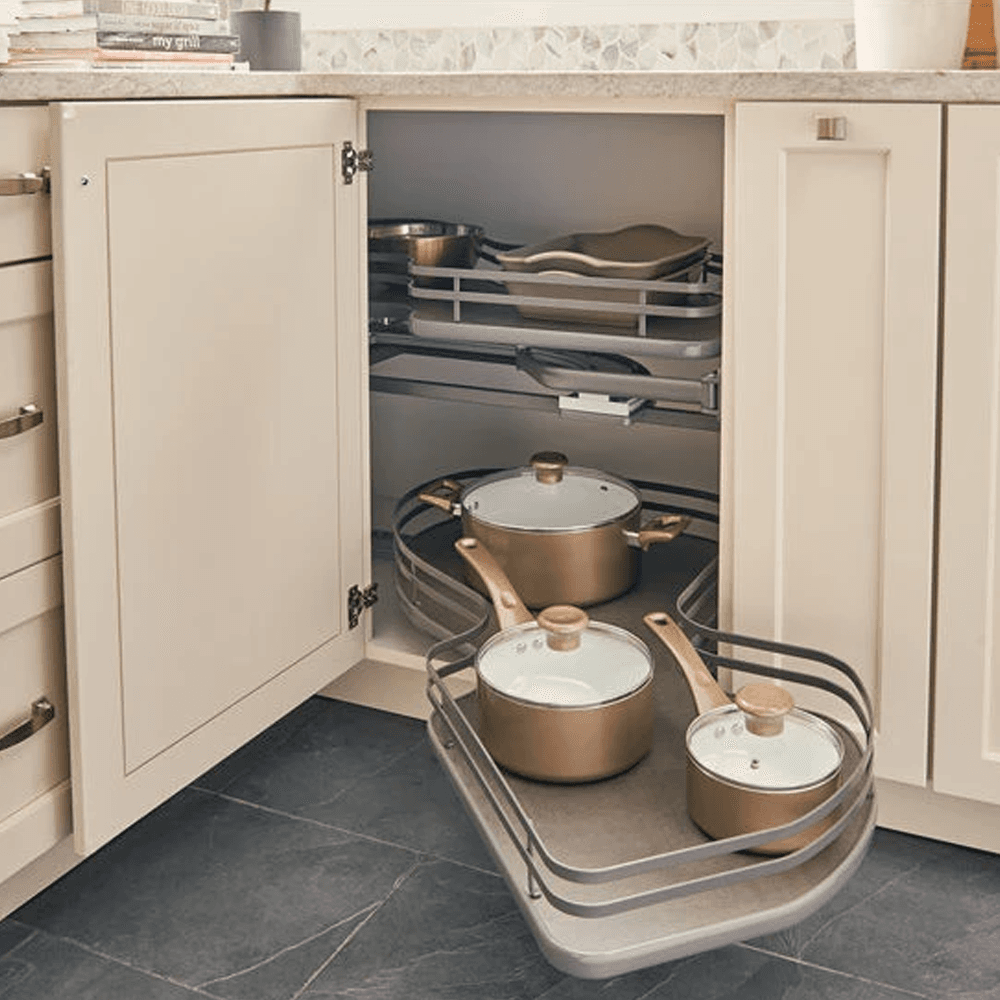 2-Tier Right-Hand Contemporary Organizer for 21" Cabinet Opening, Orion Gray - Alt Image 2