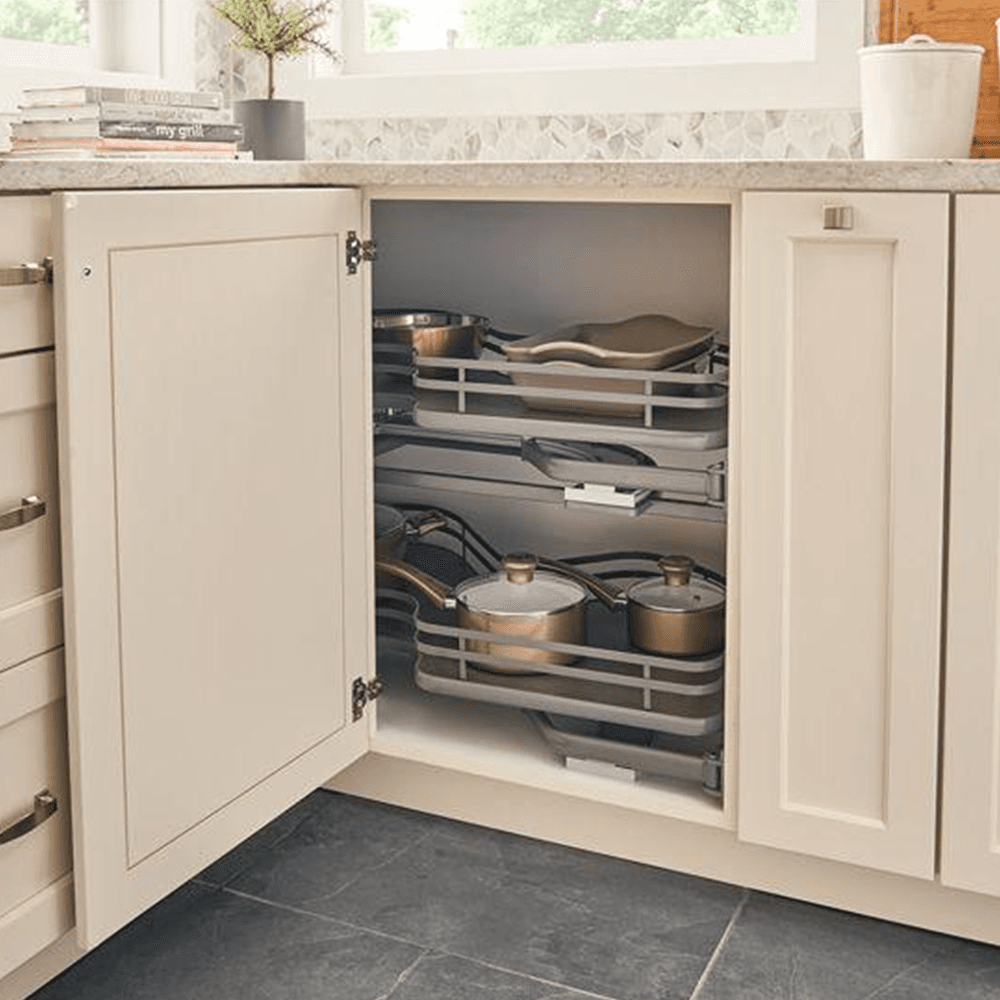 2-Tier Right-Hand Contemporary Organizer for 21" Cabinet Opening, Orion Gray - Alt Image 3
