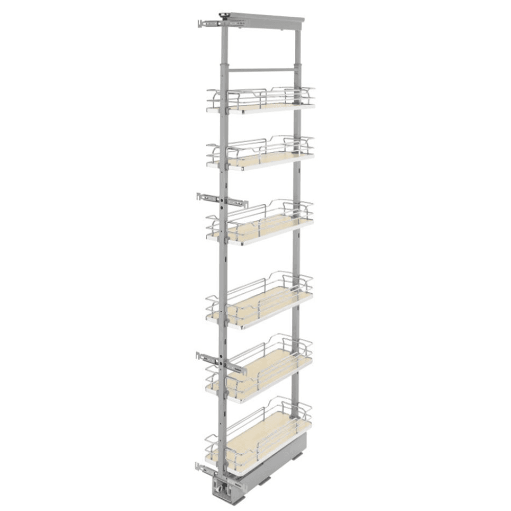 8-1/4" x 73-5/8" 6-Shelf Pullout Pantry with Soft-Closing, Maple - Main Image