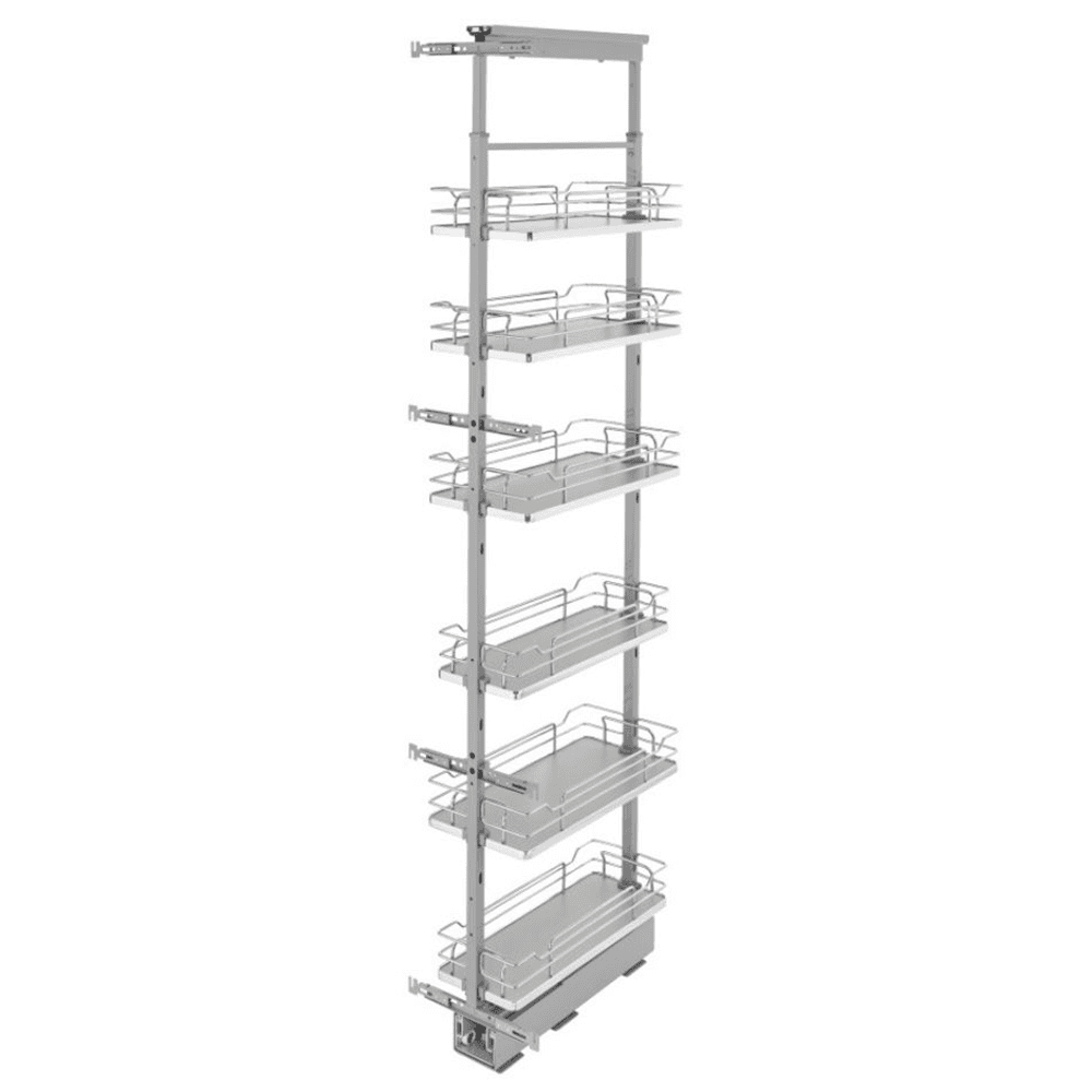 10-1/4" x 73-5/8" 6-Shelf Pullout Pantry with Soft-Closing, Gray - Main Image