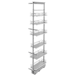 10-1/4" x 73-5/8" 6-Shelf Pullout Pantry with Soft-Closing, Gray - Main Image