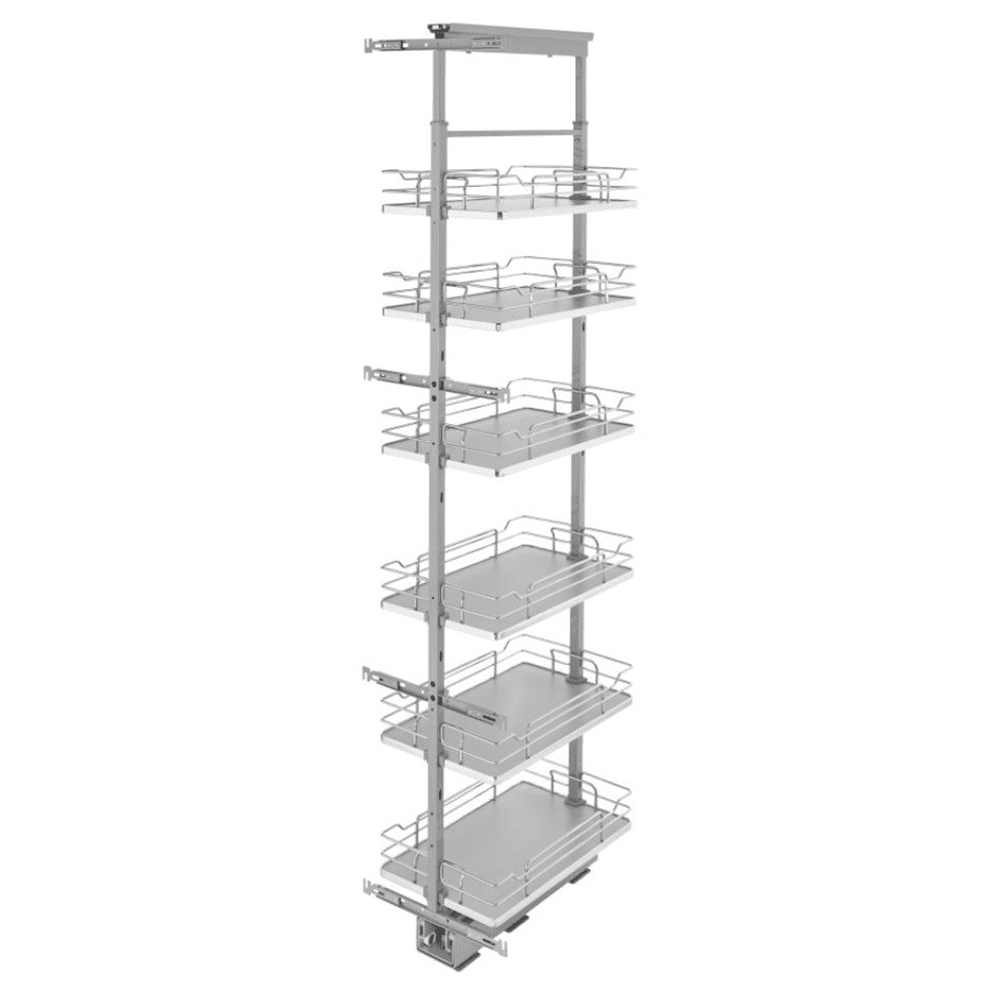 13-1/4" x 73-5/8" 6-Shelf Pullout Pantry with Soft-Closing, Gray - Main Image