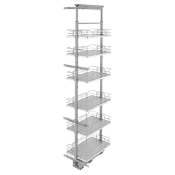 13-1/4" x 73-5/8" 6-Shelf Pullout Pantry with Soft-Closing, Gray - Main Image