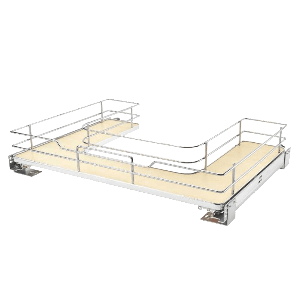 29-11/16" U-Shaped Solid Bottom Pullout with BLUMOTION Soft-Closing, Maple - Main Image