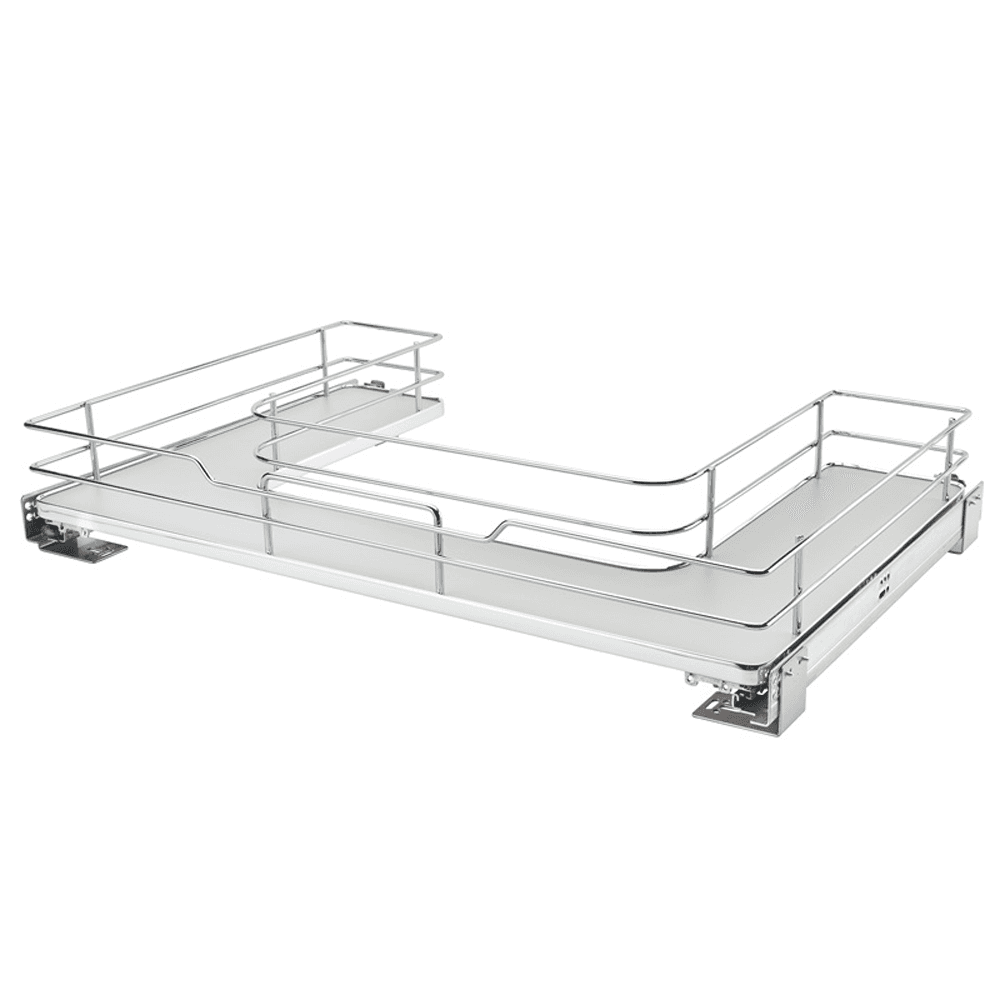 29-11/16" U-Shaped Solid Bottom Pullout with BLUMOTION Soft-Closing for 33" Cabinet Opening, Orion Gray - Main Image