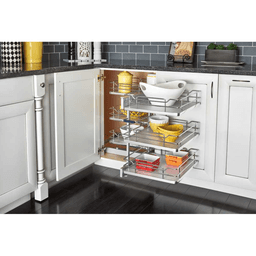 2-Tier Universal Blind Corner Optimizer with Soft-Closing for 15" Cabinet Opening, Orion Gray - Alt Image 2