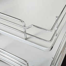 3-Tier Universal Blind Corner Optimizer with Soft-Closing for 15" Cabinet Opening, Chrome/Gray - Alt Image 1