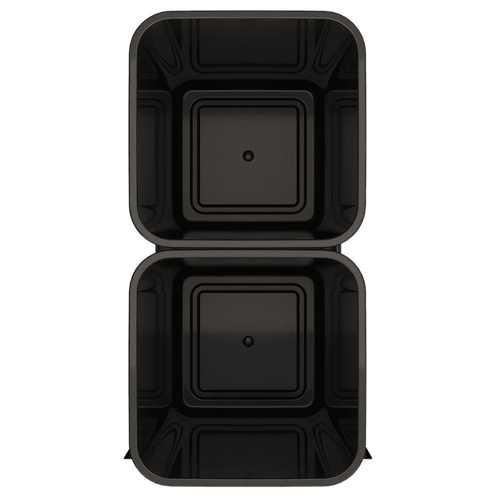 53WC Double 27 QT Steel Bottom Mount Pullout Waste Container with Soft-Close, Black Alt 2 - Image