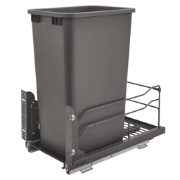 Single 50 QT Bottom-Mount Waste Container Pullout, Soft-Closing, Orion Gray - Main Image