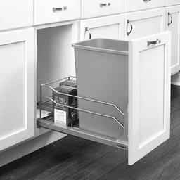 Single 35 QT Bottom-Mount Waste Container Pullout, Soft-Closing, Orion Gray - Alt Image 1