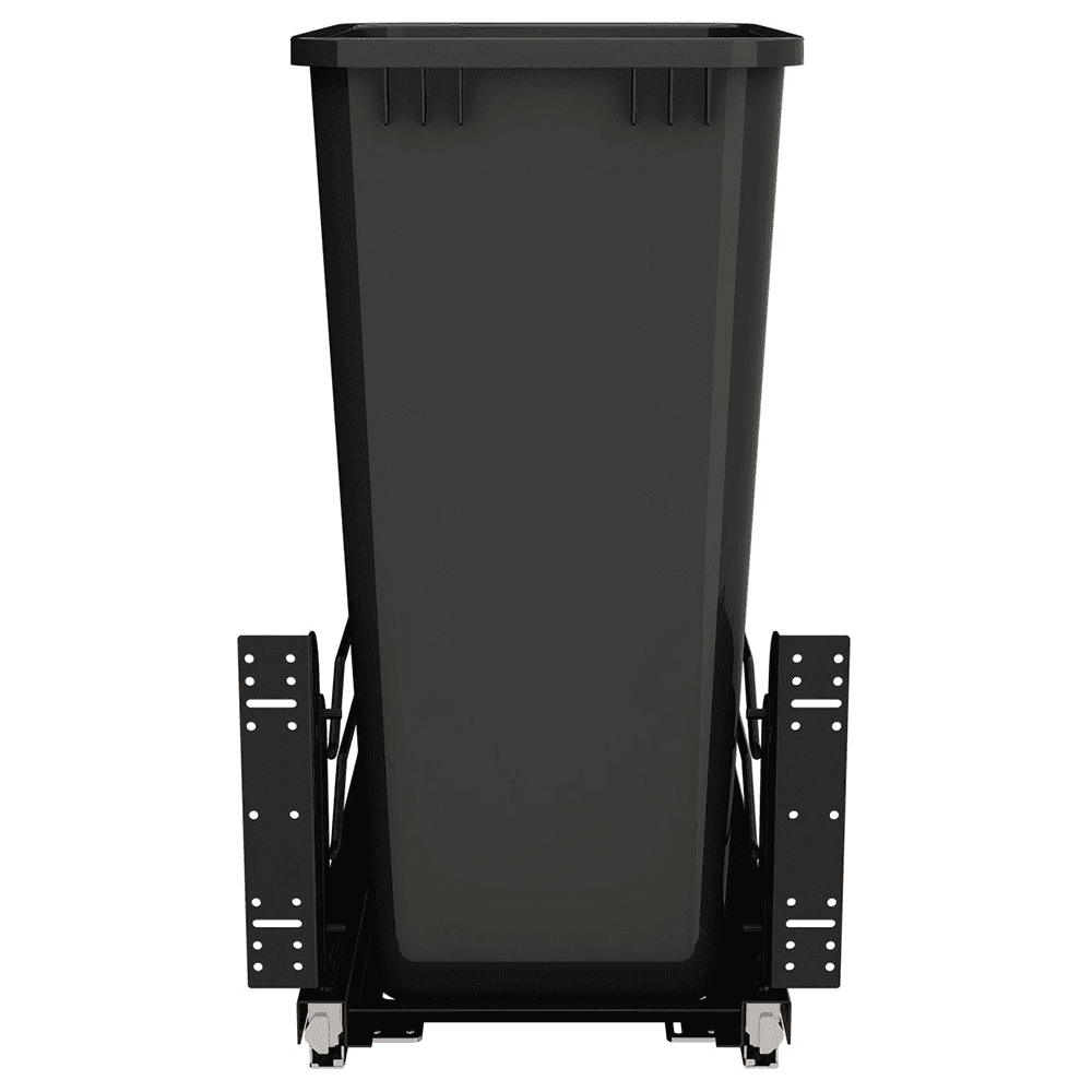 53WC Single 50 QT Steel Bottom Mount Pullout Waste Container with Soft-Close, Black Alt 1 - Image