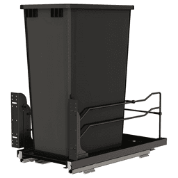 53WC Single 50 QT Steel Bottom Mount Pullout Waste Container with Soft-Close, Black Main - Image