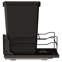 53WC Single 50 QT Steel Bottom Mount Pullout Waste Container with Soft-Close, Black Alt 5 - Image