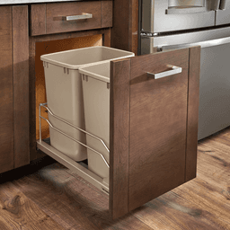 Double 35 QT Under-Mount Waste Container, Soft-Closing for 15" Cabinet Opening, Champagne - Alt Image 1