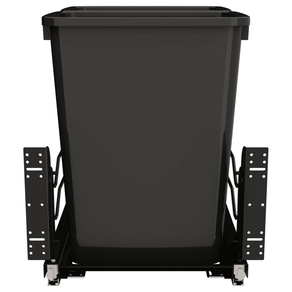 53WC Double 35 QT Steel Bottom Mount Pullout Waste Container, Soft-Close for 18" Cabinet Opening, Black Alt 2 - Image