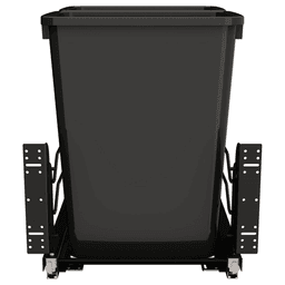 53WC Double 35 QT Steel Bottom Mount Pullout Waste Container, Soft-Close for 18" Cabinet Opening, Black Alt 2 - Image