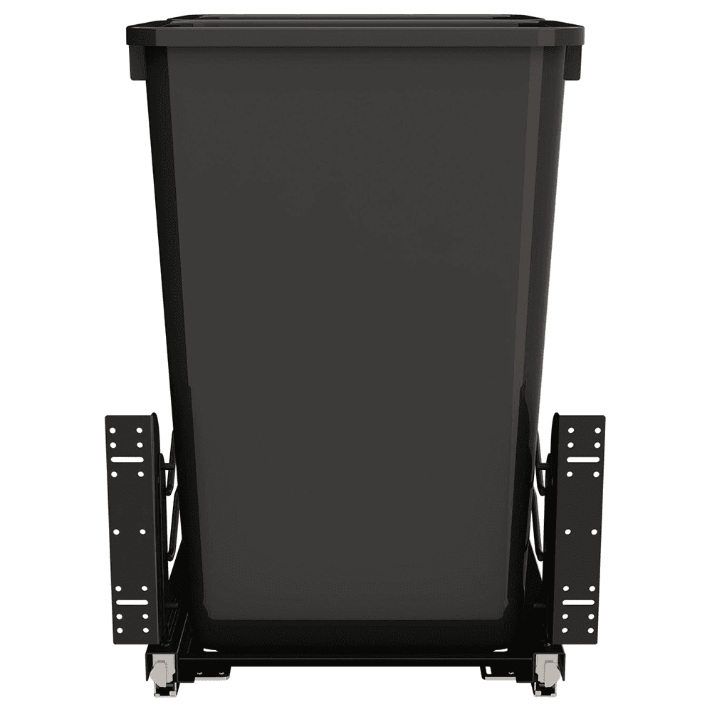 53WC Double 50 QT Steel Bottom Mount Pullout Waste Container with Soft-Close, Black Alt 1 - Image
