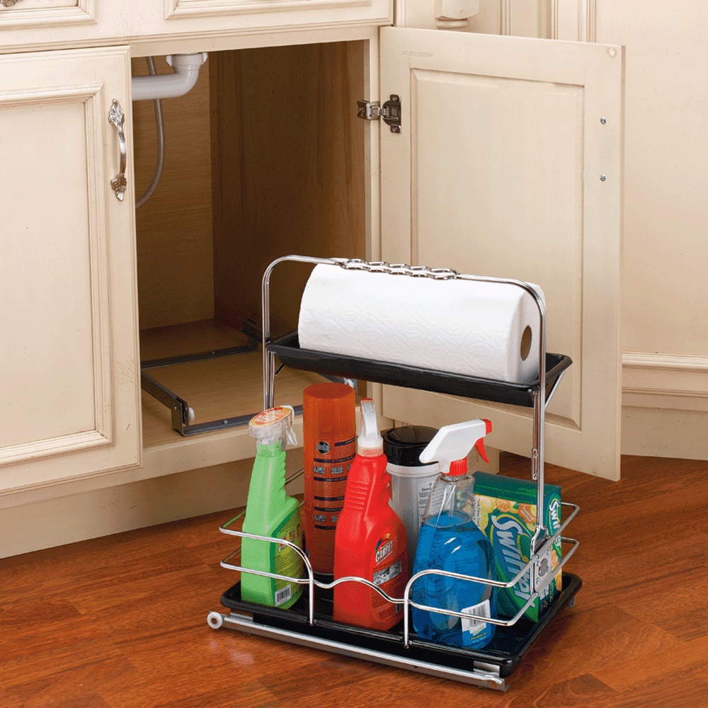11-1/4" Undersink Removable Caddy, Chrome - Alt Image 2