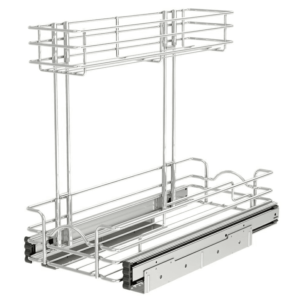 9-1/32" 2-Tier Undersink Steel Wire Pull-Out Container, Silver Main - Image