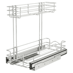 9-1/32" 2-Tier Undersink Steel Wire Pull-Out Container, Silver Main - Image