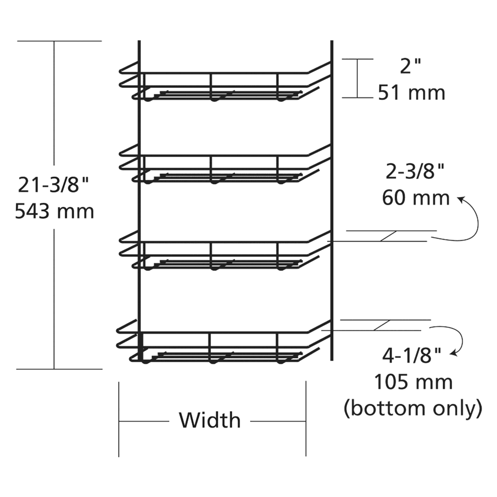 13-5/8" 4-Tier Wire Door-Mount Spice Rack, White - Alt Image 2