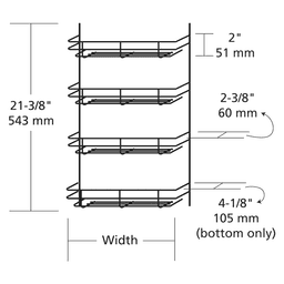 13-5/8" 4-Tier Wire Door-Mount Spice Rack, White - Alt Image 2