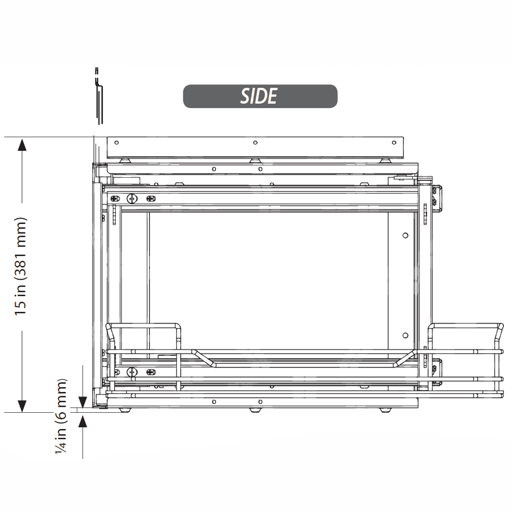 13" Above Appliance Pullout, Chrome/Metallic Silver - Alt Image 5