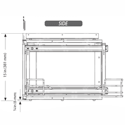 13" Above Appliance Pullout, Chrome/Metallic Silver - Alt Image 5