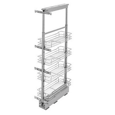 10" x 50-3/4" Pullout Pantry with Soft-Closing, Chrome - Main Image