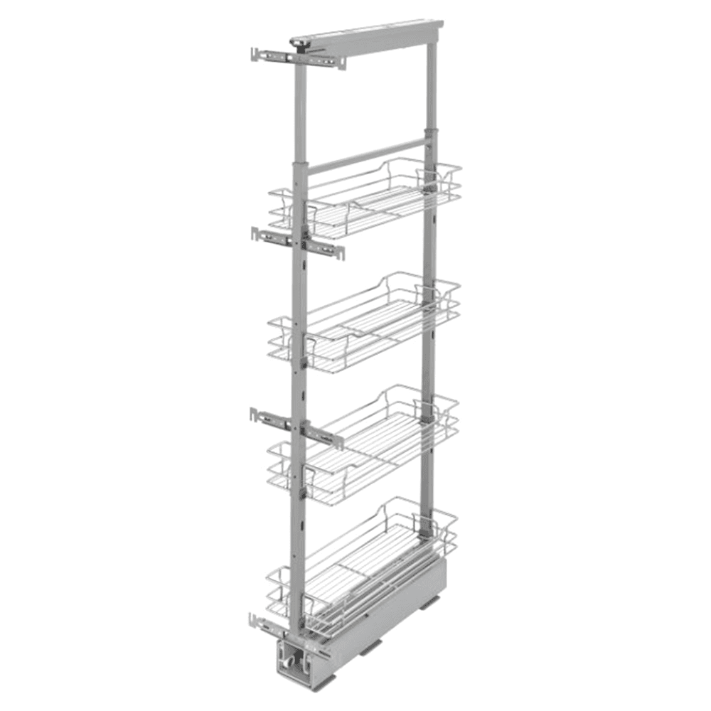 5750 4-1/4" x 50-3/4" 4-Shelf Pullout Pantry with Soft-Closing, Chrome - Alt Image 2