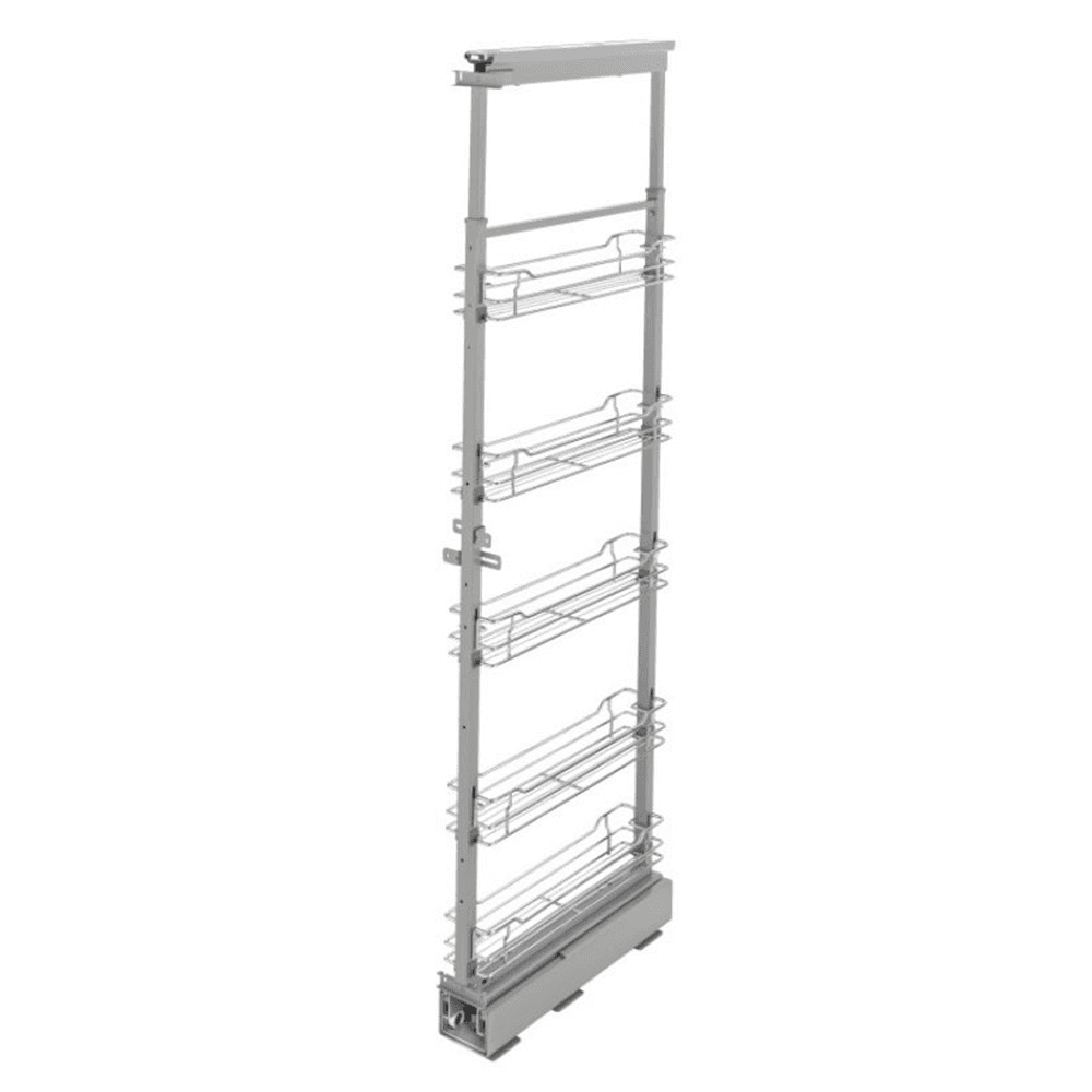 5758 4-1/2" x 58-1/4" 4-Shelf Pullout Pantry with Soft-Closing, Chrome - Main Image
