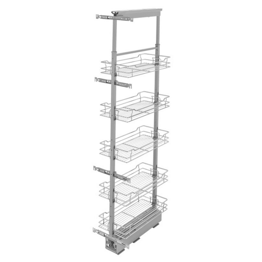 5758 10-1/4" x 58-1/4" 4-Shelf Pullout Pantry with Soft-Closing, Chrome - Main Image