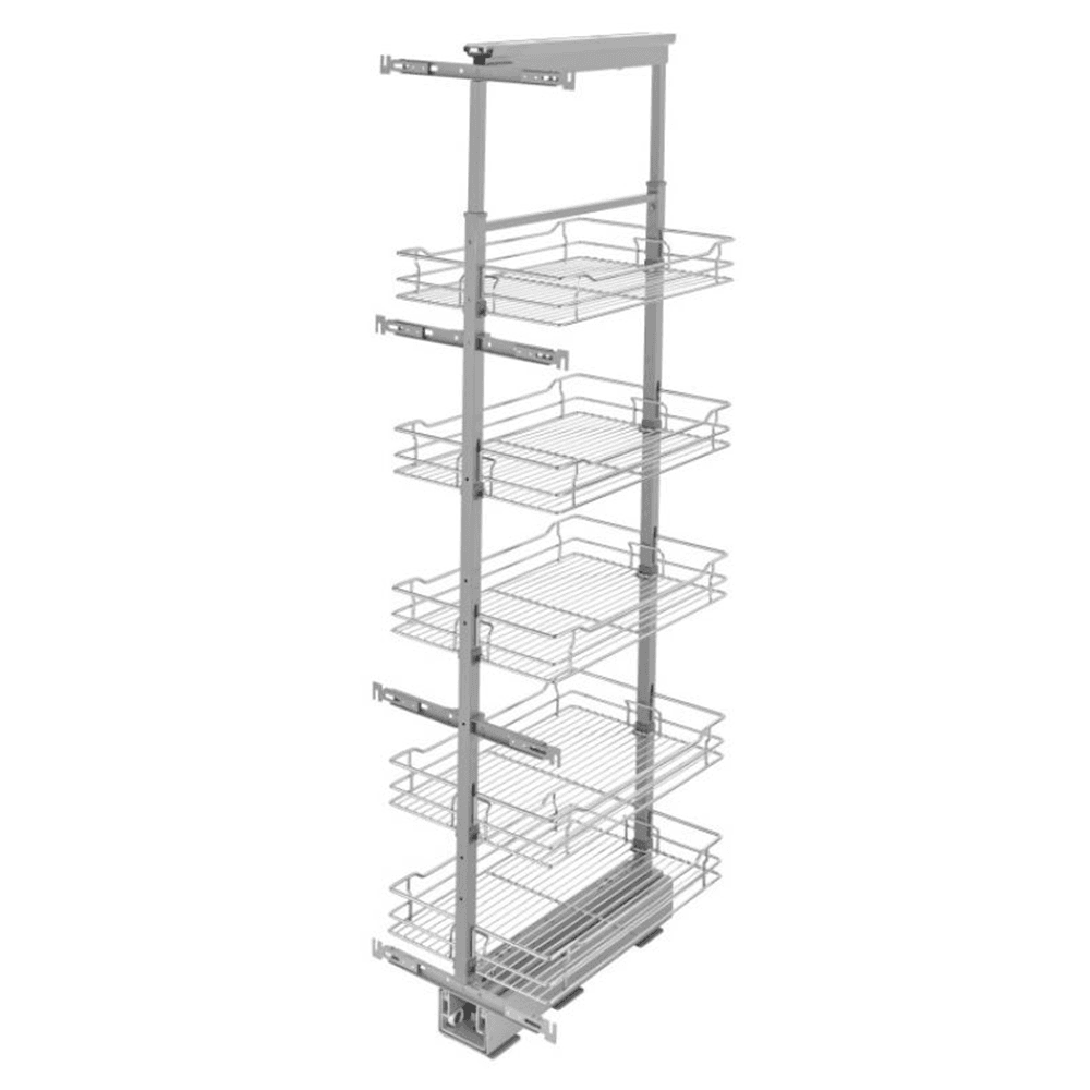 5758 14-1/4" x 58-1/4" 4-Shelf Pullout Pantry with Soft-Closing, Chrome - Main Image