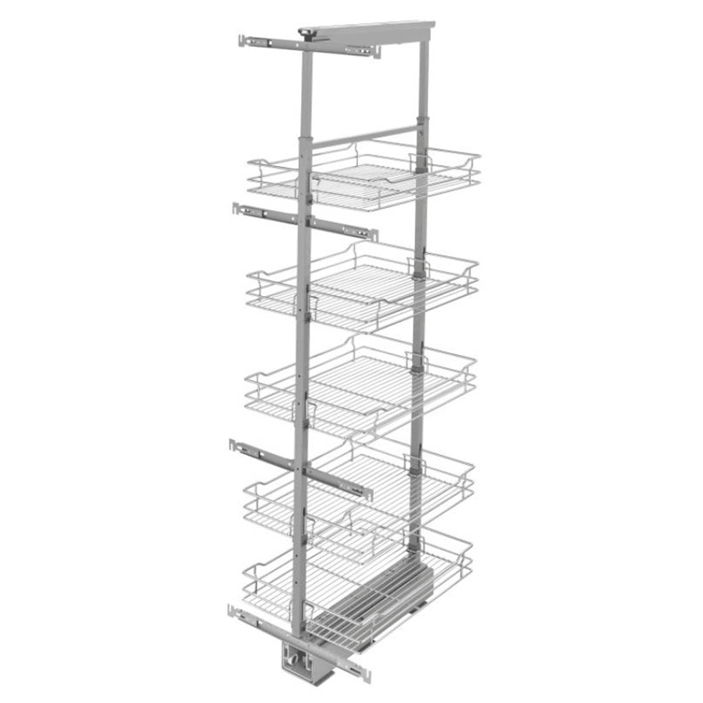 5758 16-1/4" x 58-1/4" 4-Shelf Pullout Pantry with Soft-Closing, Chrome - Main Image