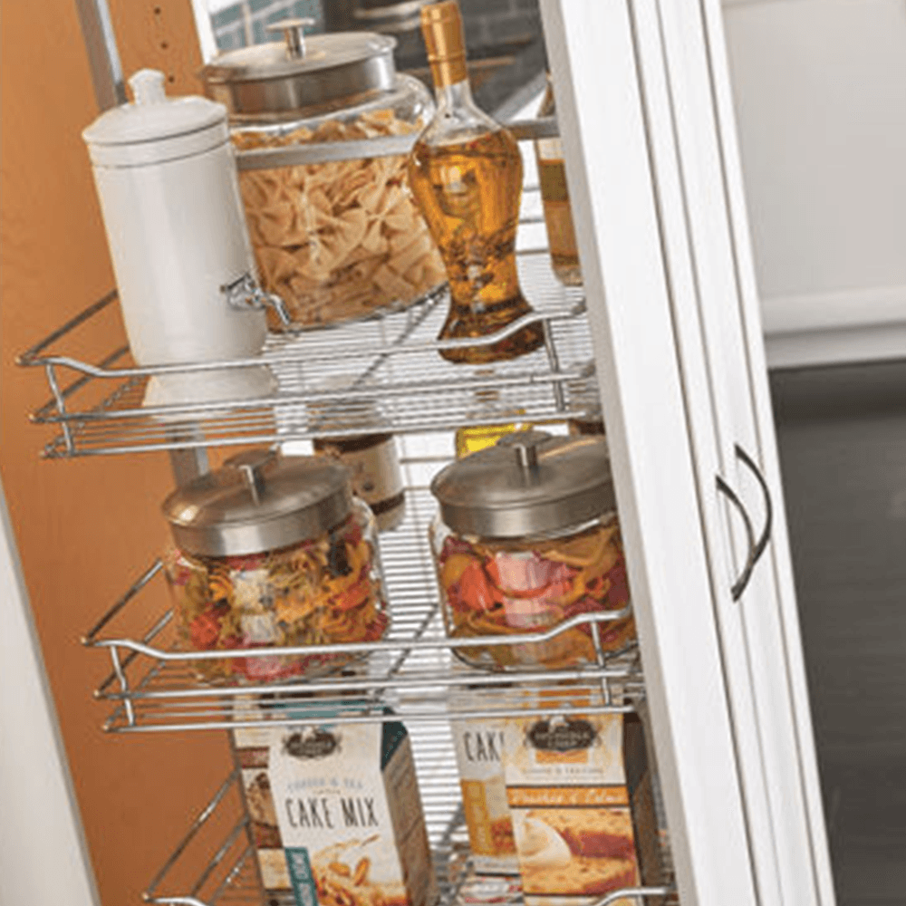 14-1/4" x 73-5/8" 6-Shelf Pullout Pantry with Soft-Closing, Chrome - Alt Image 2