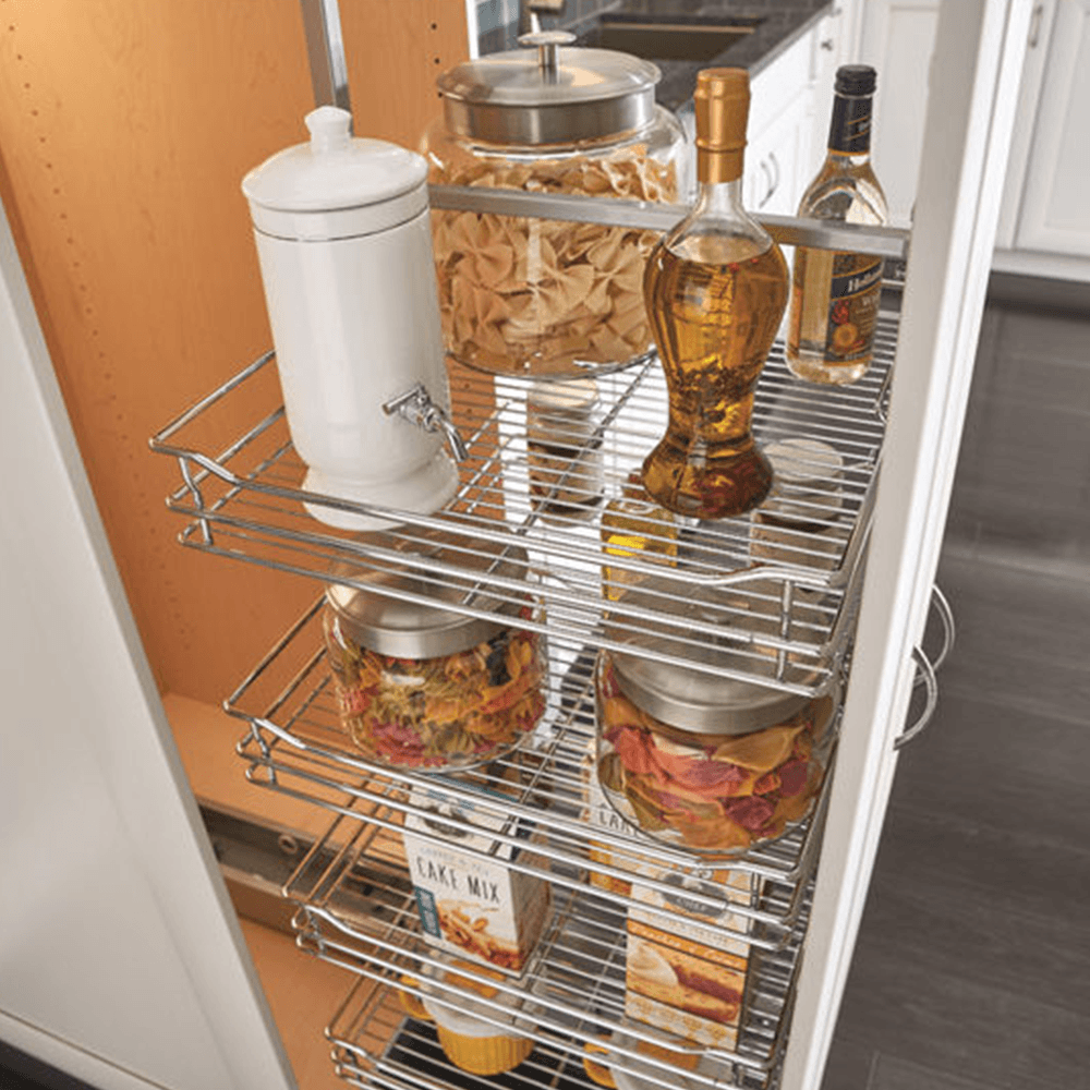 14-1/4" x 73-5/8" 6-Shelf Pullout Pantry with Soft-Closing, Chrome - Alt Image 3